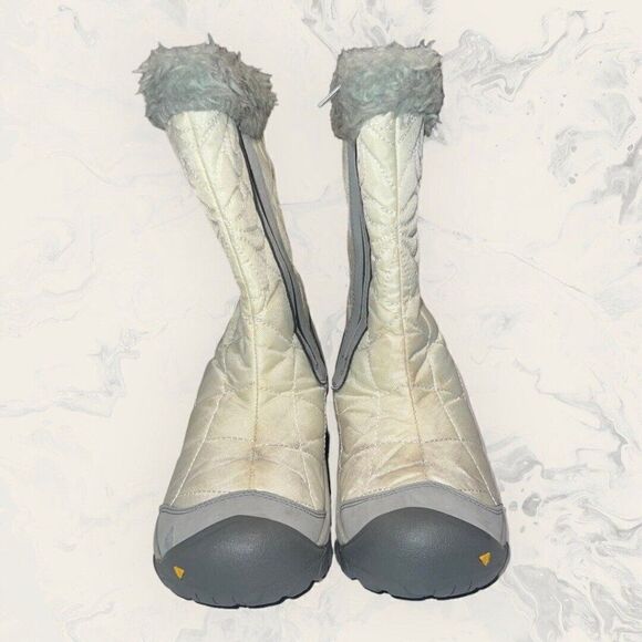 Keen Dry Warm 200 Gram Insulated Waterproof Ivory Gray Snow Boots Women Size 6 - Picture 2 of 11